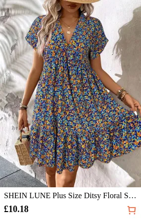 SHEIN LUNE Plus Size Ditsy Floral...