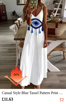 Casual Style Blue Tassel Pattern...