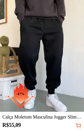 Calça Moletom Masculina Jogger Slim Academia Treino Bolso com Punho Unissdex Promoção