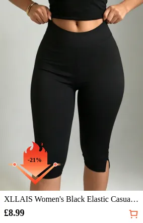 XLLAIS Women s Black Elastic...