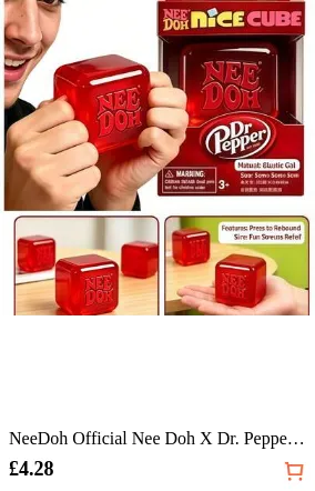NeeDoh Official Nee Doh X Dr. Pepper Collab Nice Cube Stress Relief Block, 1pc Limited Edition Slow Rebound Squeeze Cube, Dr. Pepper Themed Fidget Toy, Relieve Anxiety, Suitable For Sensory Play, Great For Nee Doh Fans, Soda Collectors And Fidget Toy Enthusiasts