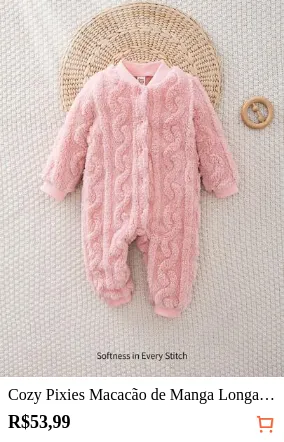 Cozy Pixies Macacão de Manga Longa e Gola Redonda Reversível para Bebê Menina, Roupas de Inverno Grossas e Quentes