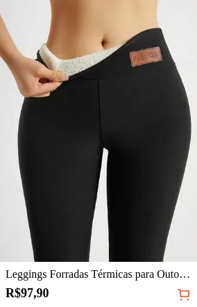 Leggings Forradas Térmicas para Outono/Inverno, Calça Skinny de Cintura Alta, Calça Skinny de Sherpa Elástica para Ioga, Quente e Confortável