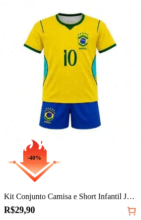 Kit Conjunto Camisa e Short Infantil Juvenil AMARELO 2026 | 100% Poliéster Escudo Bordado com Nome e Numero de Jogador