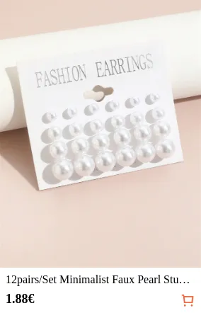 12pairs/Set Minimalist Faux Pearl...