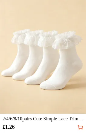 2/4/6/8/10pairs Cute Simple Lace...