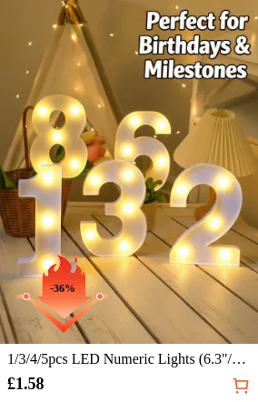1/3/4/5pcs LED Numeric Lights (6.3...