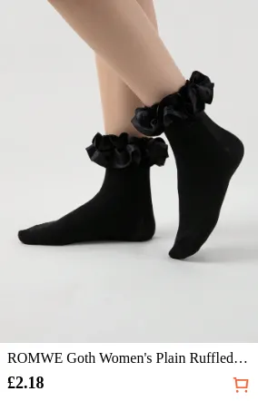 ROMWE Goth Women s Plain Ruffled...