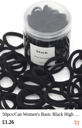 50pcs/Can Women s Basic Black High...