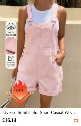 Livesso Solid Color Short Casual...