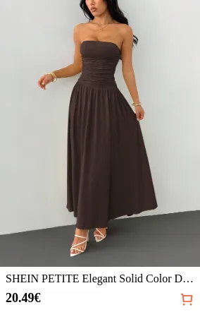 SHEIN PETITE Elegant Solid Color...