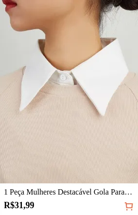 1 Peça Mulheres Destacável Gola Para Camisetas Com Branco Aguçado Gola , Outono/Inverno Blusa Acessórios