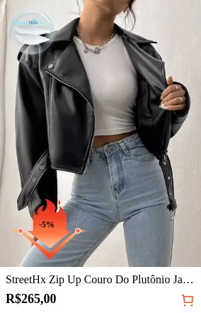 StreetHx Zip Up Couro Do Plutônio Jaqueta de Moto