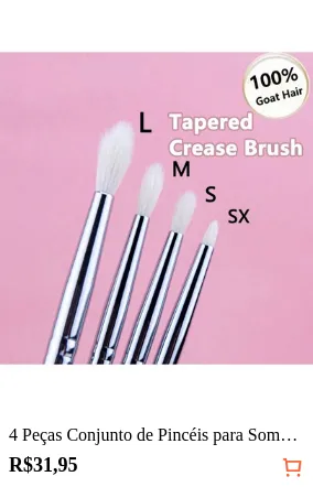 4 Peças Conjunto de Pincéis para Sombra de Olhos, Pincéis de Maquiagem de Cabelo de Cabra Branco para Sombra de Olhos, Ferramentas de Maquiagem para Misturar Sombra de Olhos em Múltiplos Tamanhos, Pincel para Sobrancelha, Pincel para Sombra de Olhos, Pincel, Brindes