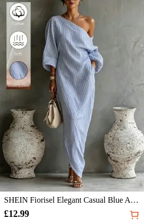 SHEIN Fiorisel Elegant Casual Blue...