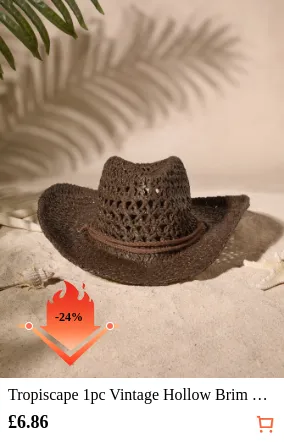 Tropiscape 1pc Vintage Hollow Brim...
