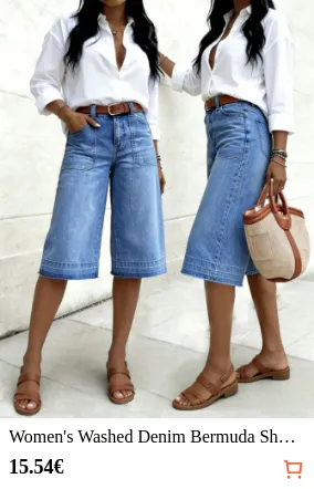 Women s Washed Denim Bermuda...