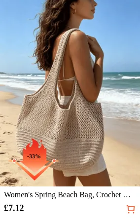 Women s Spring Beach Bag Crochet...