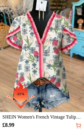 SHEIN Women s French Vintage Tulip...