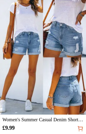 Women s Summer Casual Denim Shorts...