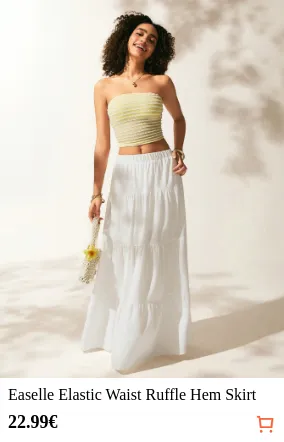 Easelle Elastic Waist Ruffle Hem...