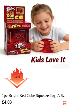 1pc Bright Red Cube Squeeze Toy A...