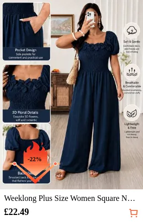 Weeklong Plus Size Women Square Neck Floral Decor Short Sleeve Jumpsuit With Pockets, Casual Vacation Outfit