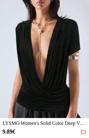 LYSMO Women s Solid Color Deep V...