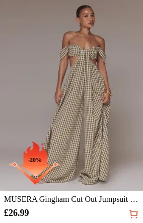 MUSERA Gingham Cut Out Jumpsuit...