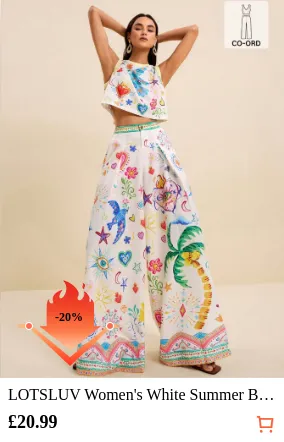 LOTSLUV Women s White Summer Boho...