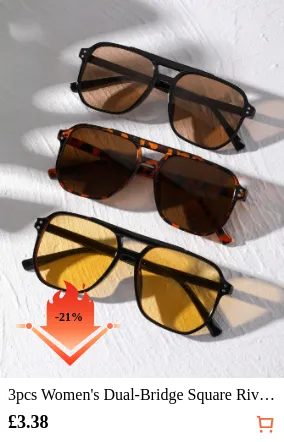 3pcs Women s Dual-Bridge Square...