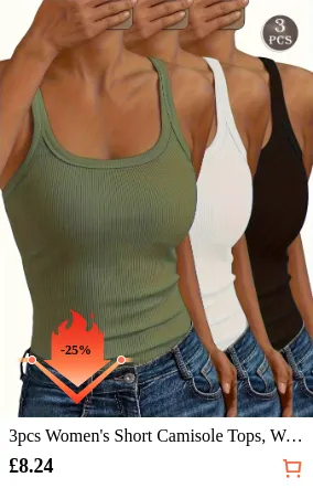 3pcs Women s Short Camisole Tops...