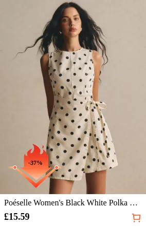 Poéselle Women s Black White Polka...