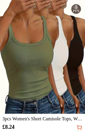 3pcs Women s Short Camisole Tops...