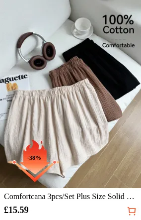 Comfortcana 3pcs/Set Plus Size...