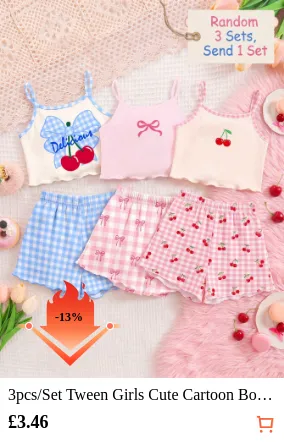 3pcs/Set Tween Girls Cute Cartoon...