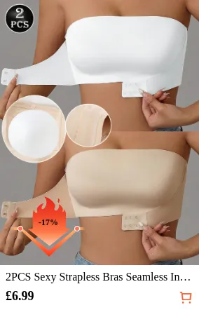 2PCS Sexy Strapless Bras Seamless...