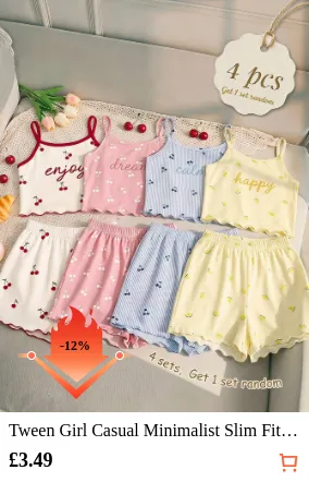Tween Girl Casual Minimalist Slim...