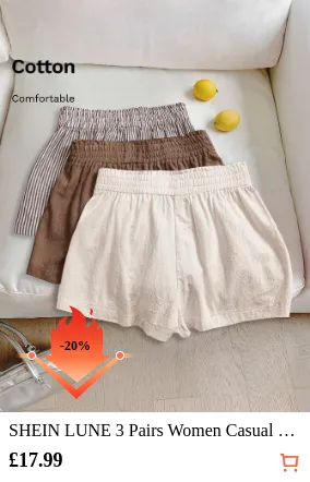 SHEIN LUNE 3 Pairs Women Casual...
