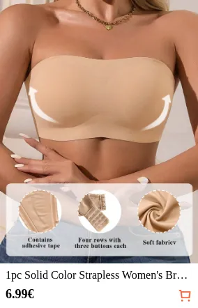 1pc Solid Color Strapless Women s...