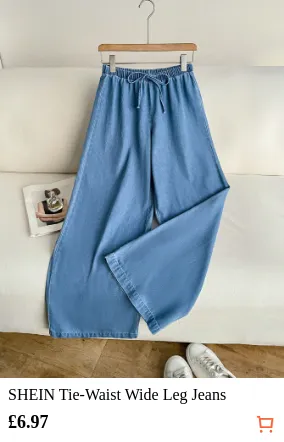 SHEIN Tie-Waist Wide Leg Jeans