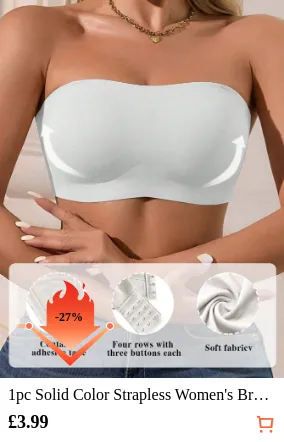 1pc Solid Color Strapless Women s...