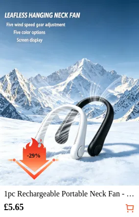 1pc Rechargeable Portable Neck Fan...