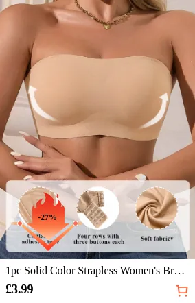 1pc Solid Color Strapless Women s...