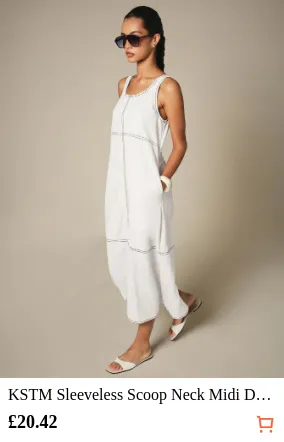 KSTM Sleeveless Scoop Neck Midi...
