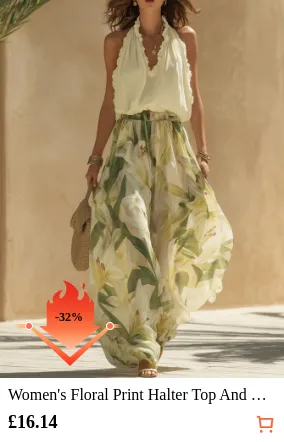 Women s Floral Print Halter Top...