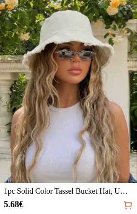 1pc Solid Color Tassel Bucket Hat...