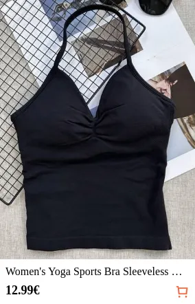 Women's Yoga Sports Bra Sleeveless Cropped Activewear Top, Elastic Fitness Workout Tank Top, Breathable Black Summer