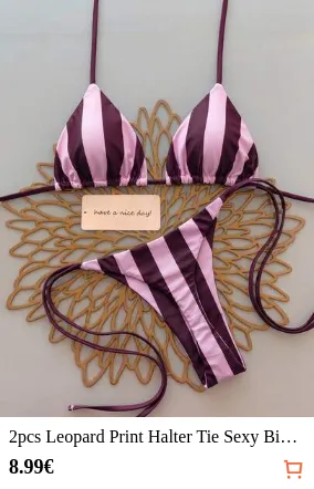 2pcs Leopard Print Halter Tie Sexy Bikini Swimwear For Women, Suitable For Spring & Summer Vacation Beach, Vacationcore