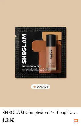 SHEGLAM Complexion Pro Long Lasting Breathable Matte Foundation Sample-Walnut Matte Sweat-Proof Foundation Oil Control Full Coverage Pore-Less Concealer Waterproof Flawless Non-Fading Weightless Liquid Foundation